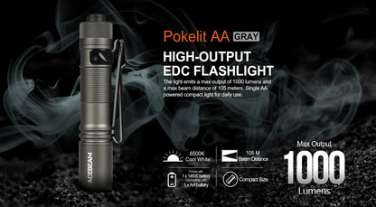 ACEBEAM Pokelit AA EDC Flashlight 1000 Lumens High CRI90 USB-C Rechargeable IP68 Small Pocket LED Flashlight for Everyday Carry