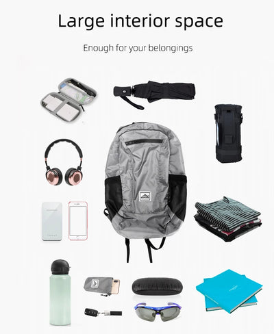 18L Portable Foldable Backpack Folding Mountaineering Bag Ultralight Outdoor Climbing Cycling Travel Knapsack Hiking Daypack by Smarsty
