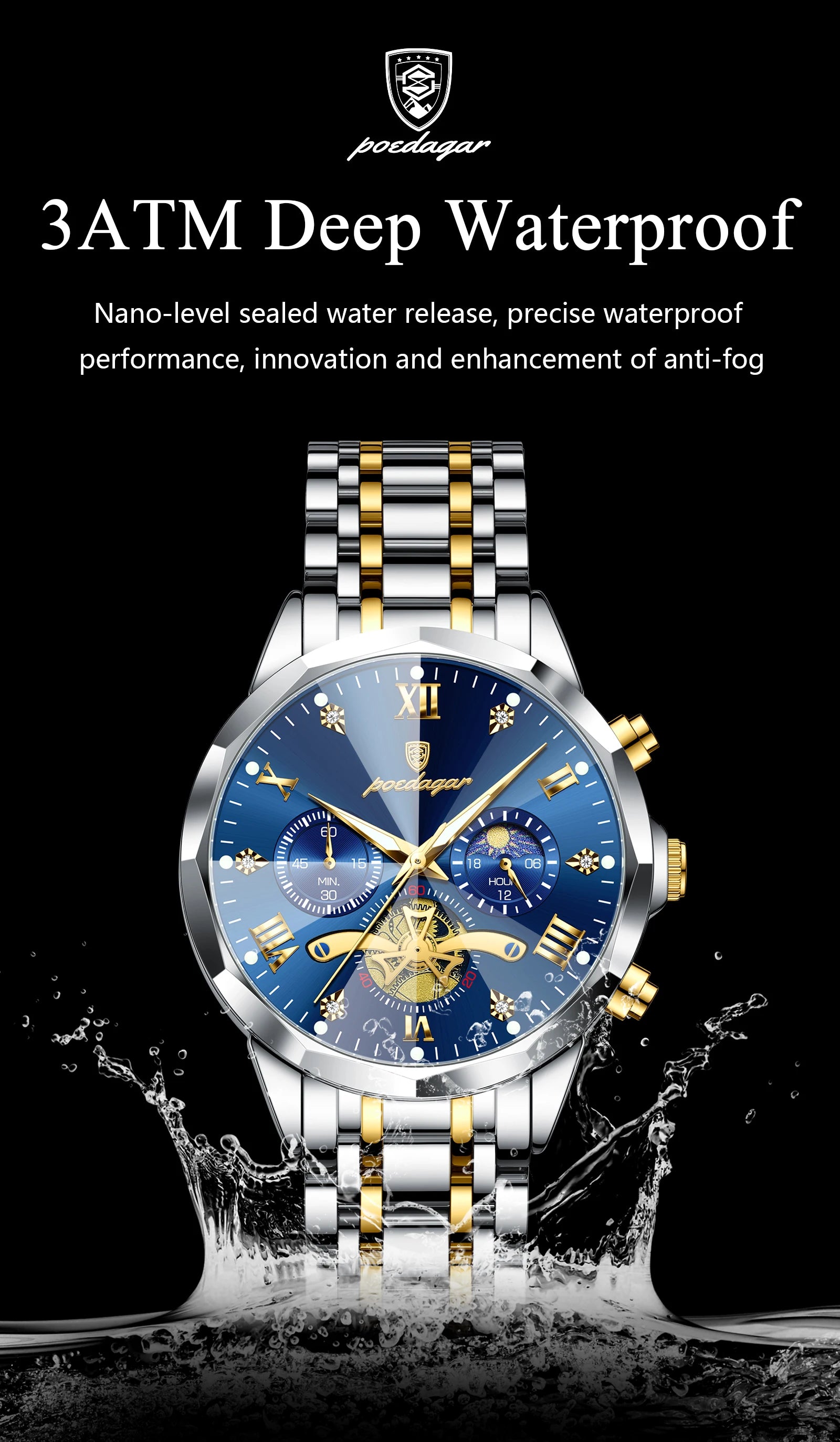 Luxury Waterproof Men's Chronograph Watch with Luminous Features - Smarsty