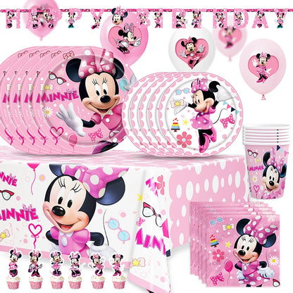 Minnie Mouse Birthday Party Disposable Tableware Set - Smarsty