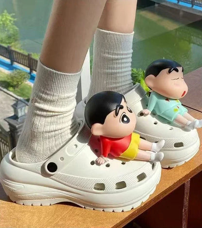 MINISO Anime Series Shoe Charms 3D Doll Buckle for Clogs & Sandals Crayon Footwear Decoration X-mas Party Gifts For Girls Boys