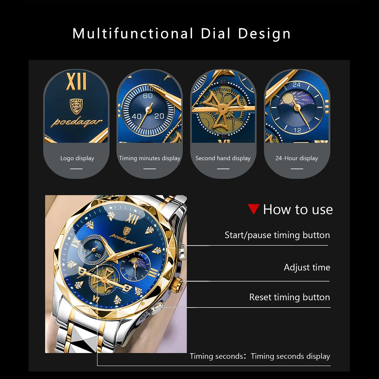 Luxury Waterproof Chronograph Men's Quartz Watch - Smarsty