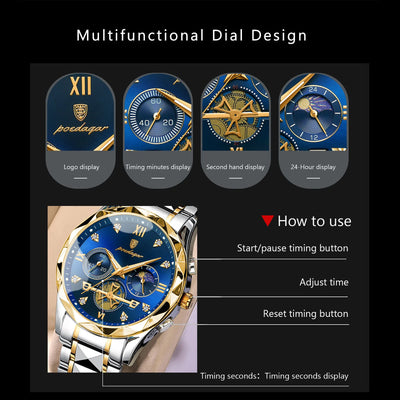 Luxury Waterproof Chronograph Men's Quartz Watch - Smarsty