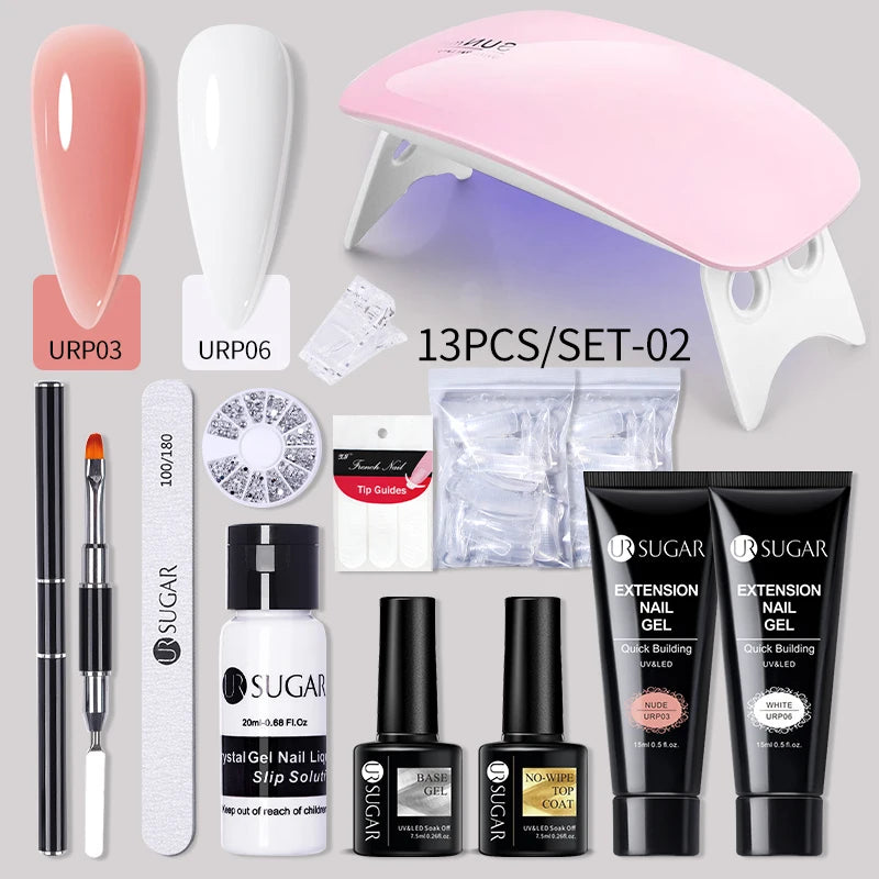 Nude Glitter Gel Nail Polish Kit for Long-Lasting Manicure - Smarsty