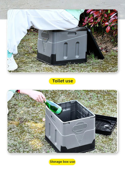 Portable Car Folding Toilet Toilet Camping Emergency Artifact Car Travel Emergency Outdoor Mobile Toilet Camping Equipment