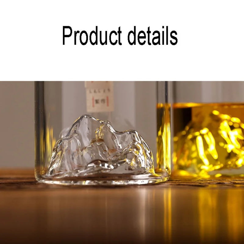 Japanese Glass Glacier Mountain Teacup Mt. Fuji Heat-resistant Glass Teacup Office Handy Retro Wine Glass Whisky Cup Home