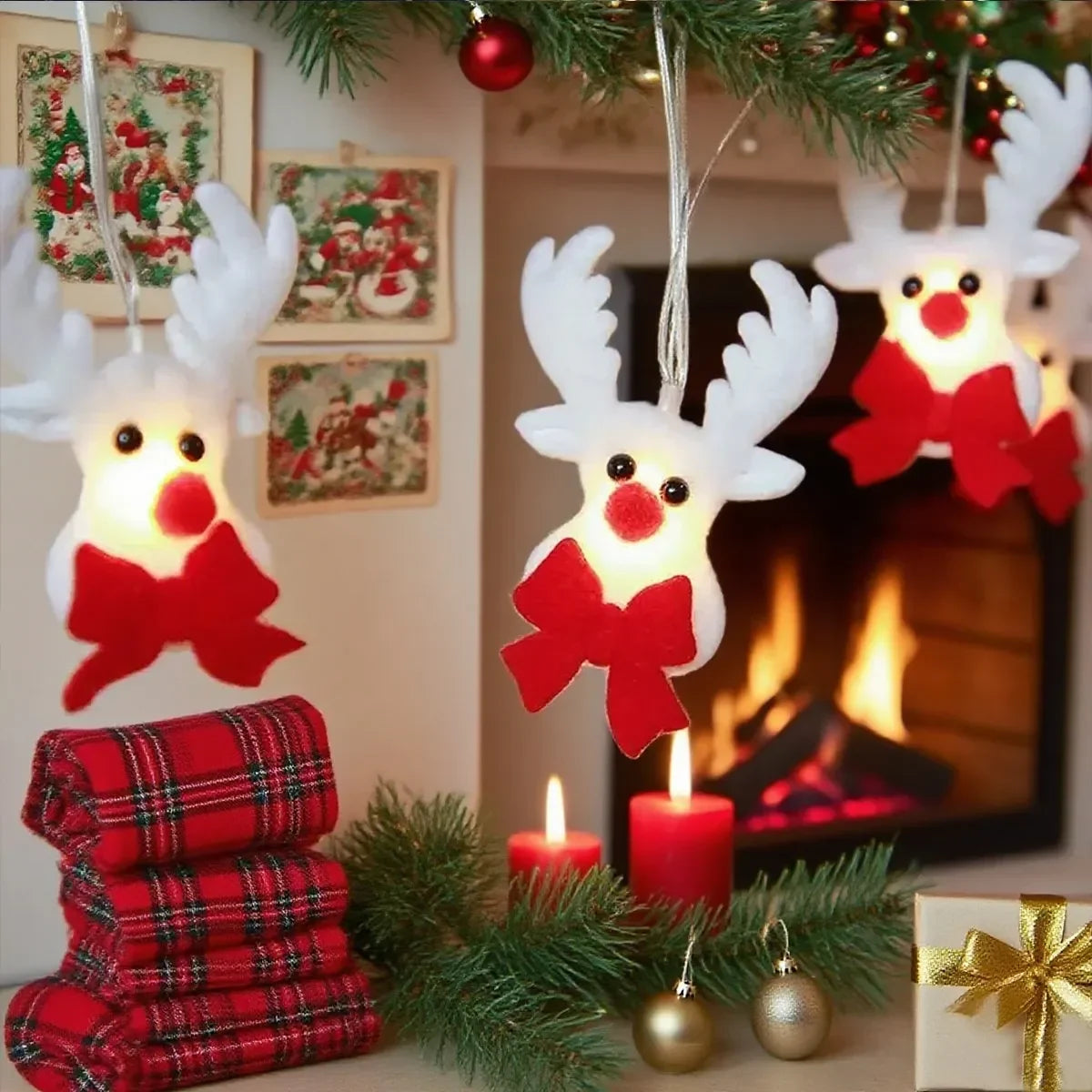 Battery Operated Reindeer String Lights 20 LED | Warm White Elk Fairy Lights for Christmas Tree, Bedroom & Holiday Party Decor