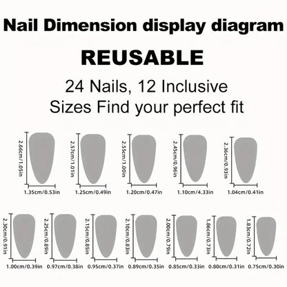 Extra Long Stiletto Black Full Cover Fake Nails - Smarsty