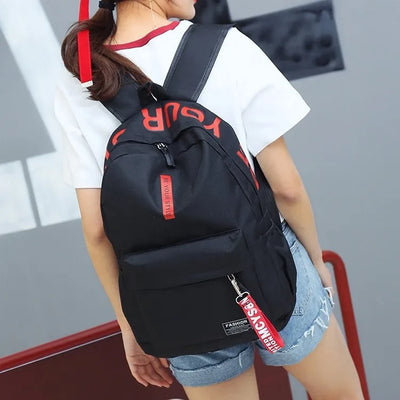 Fashion trend backpack backpack for men and women junior high school high school student bag large capacity korean version of th - Smarsty