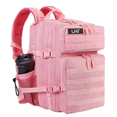 LHI 45L Tactical Backpack for Men and Women Large Athlete Gym Bag Outdoor Sports Hiking Survival Rucksack with Bottle Holder - Smarsty