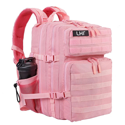LHI 45L Tactical Backpack for Men and Women Large Athlete Gym Bag Outdoor Sports Hiking Survival Rucksack with Bottle Holder - Smarsty