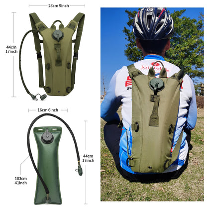 Tactical Water Hydration Pack - Military Class Camel Backpack with 3L Leakproof Water Bladder for Running, Jogging, Cycling - Smarsty