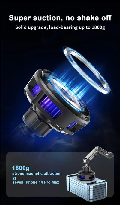 Ice Cooling Magnetic Wireless Car Charger Stand With LED - Smarsty