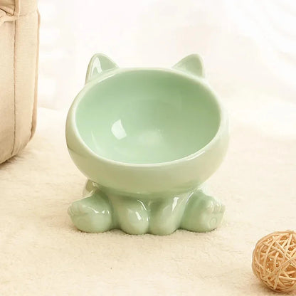 Ceramic Cat Bowl with High Feet for Comfort - Smarsty