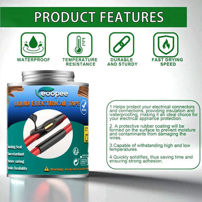 Liquid Waterproof Electrical Tape Epoxy Resin Black Glue Quick Drying Sealant For Wires And Cables Home Use Fix Line Glue - Smarsty