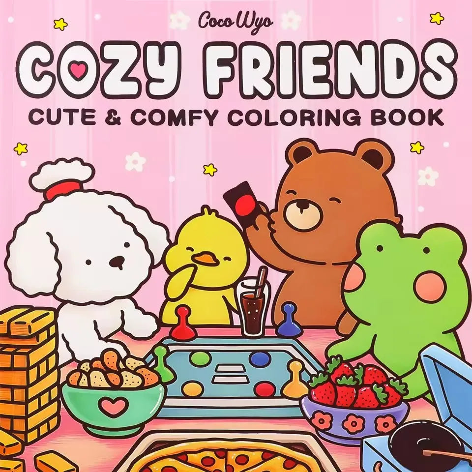 Halloween Coloring Book COZY FRIENDS Coloring Book For Adults And Teens Featuring Adorable Creepy Creatures for Halloween Gifts - Smarsty
