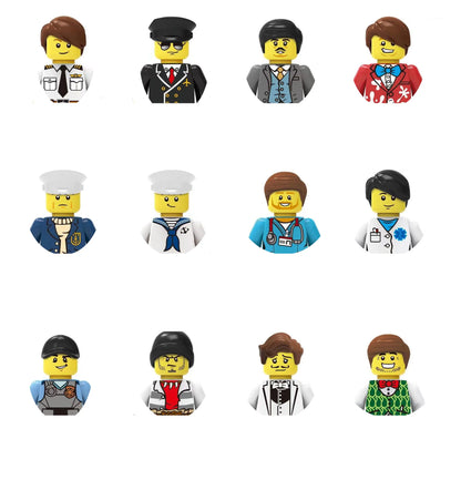 building blocks action doll mini city figures toys girls soldiers policeman robot worker fireman farmer cook movie characters
