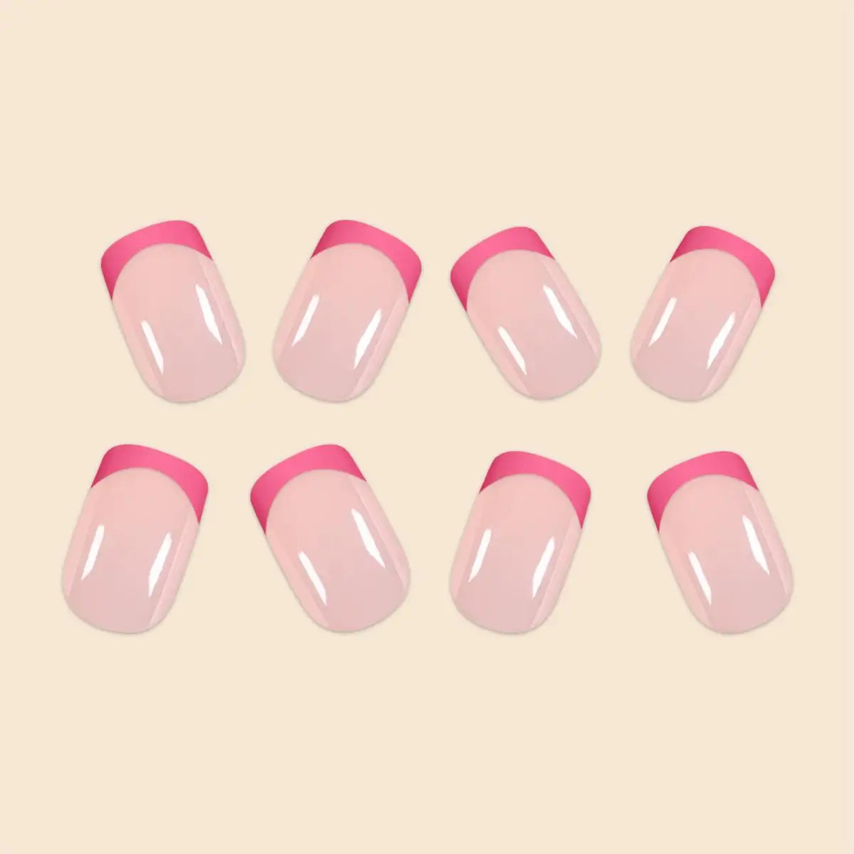 24 Pcs Women Short French Dual Color Press On Nails - Smarsty