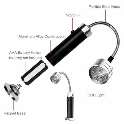 Magnetic LED Grill Light with Flexible Gooseneck - Smarsty