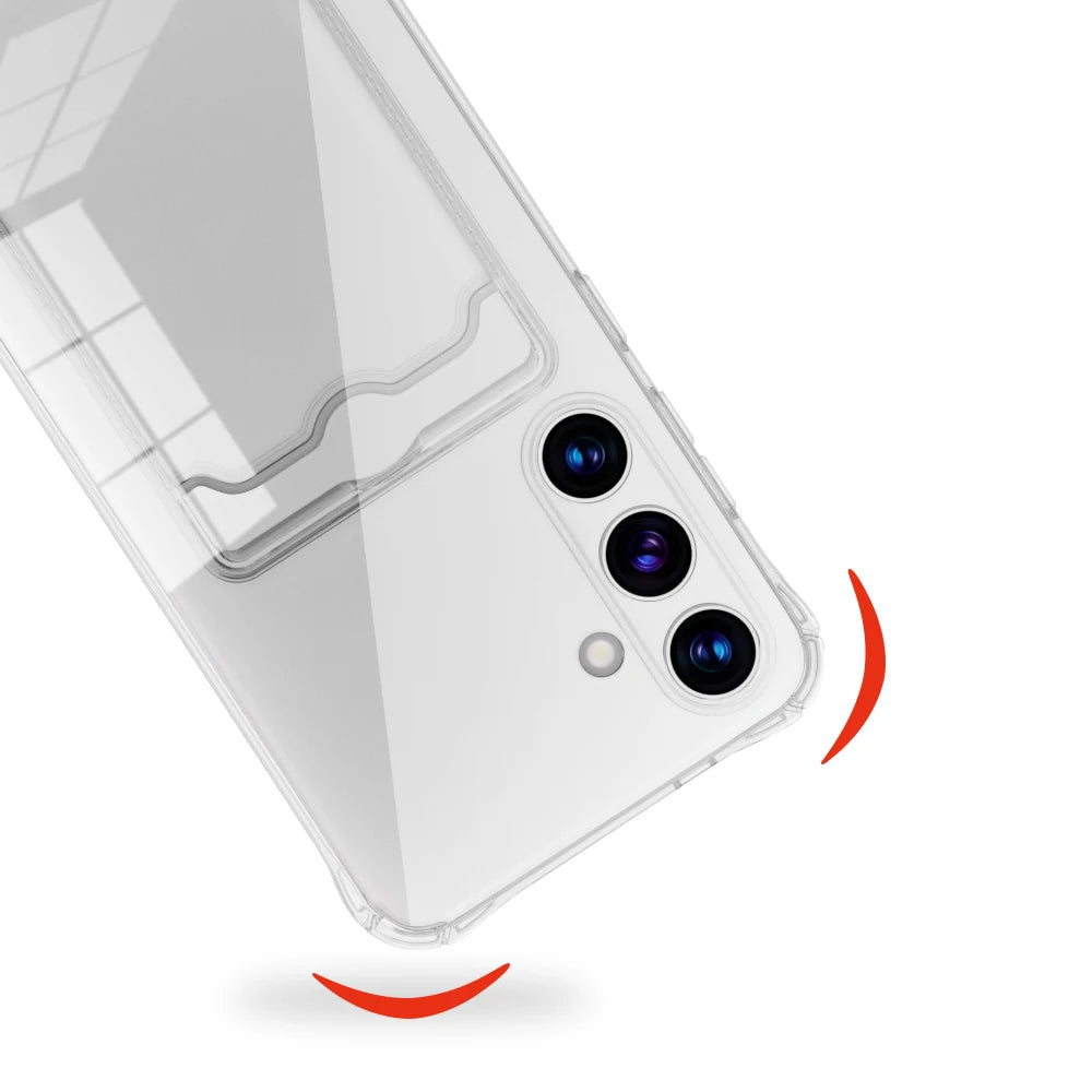 Transparent Card Slot Silicone Case For Galaxy Phones - Smarsty