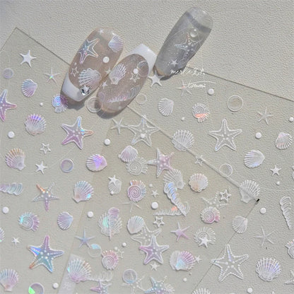Summer Beach Nail Art Stickers with Ocean Designs - Smarsty