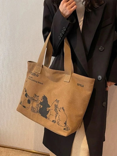 Womens Canvas Tote Bag Durable Spacious Zipper Closure - Smarsty