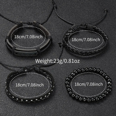 Fashion Leather Strap Men Quartz Watch Set - Smarsty