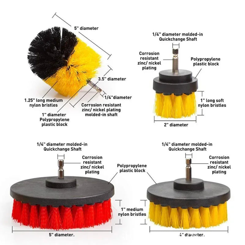 Drill Brush Electric Scrubber Kit For Bathroom Cleaning - Smarsty