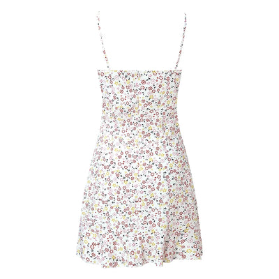 Women's Sexy Casual Home Small Floral Camisole Dress Summer Comfortable Skirt - Smarsty