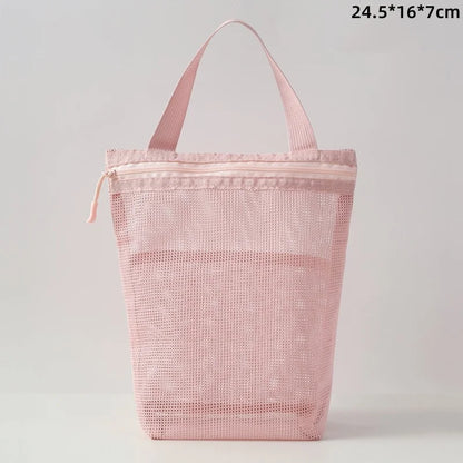 Mesh Makeup Toiletry Storage Bags Handbags Portable Travel Washing Body Shower Tools Organizer Hanging Cosmetic Organizer Pouch - Smarsty