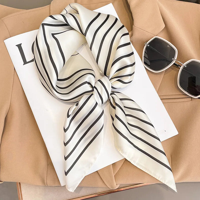 Silk Square Scarf for Women Sun Protection Luxury Shawl - Smarsty