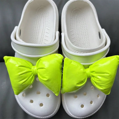 2Pcs Adorable Bow Shoe Charms Glossy, Shiny, Diy Fashion Decorations For Shoes Cute Accessories To Elevate Your Footwear Style - Smarsty