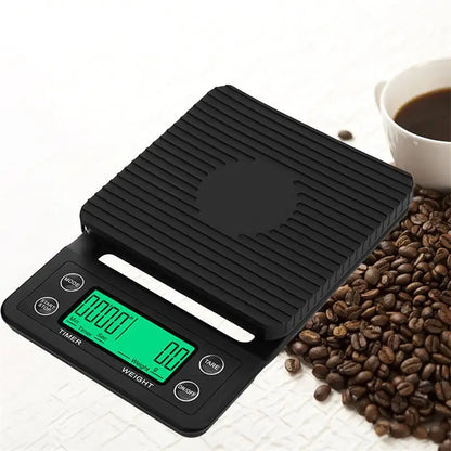 Black Precision Coffee Scale With Timer 0.1g Accuracy - Smarsty