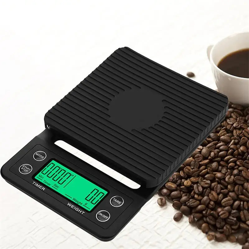 Black Precision Coffee Scale With Timer 0.1g Accuracy - Smarsty