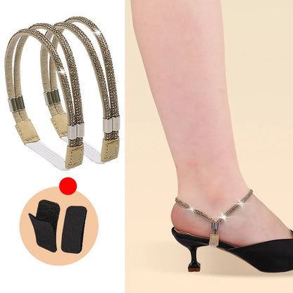 High Heels Shoes Band Anti-loose for Women Diamond Shoelaces Anti-drop Heel Straps Belt Drill Elastic Fixing Belts Rhinestone - Smarsty