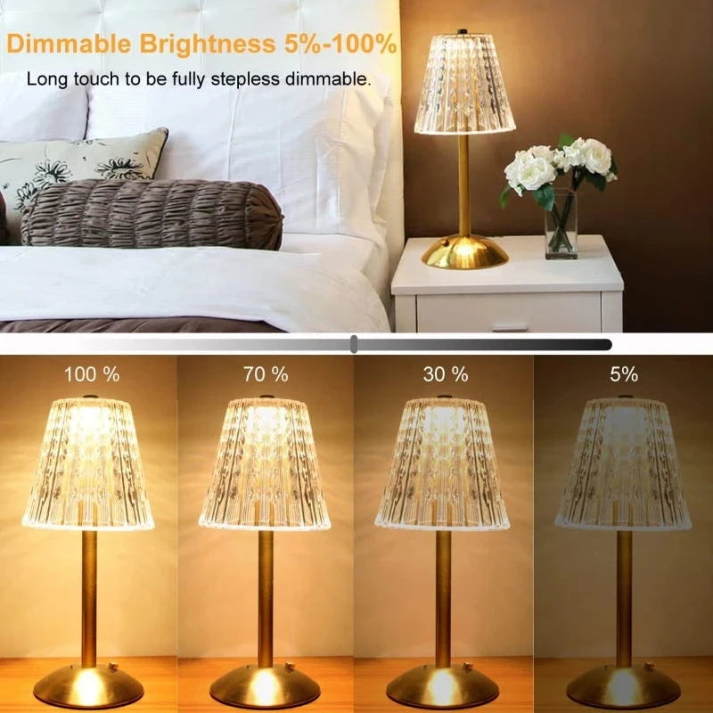 Rechargeable Wireless Table Lamp for Bedroom Decor - Smarsty