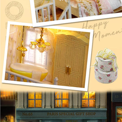 Diy Mini Wooden Dollhouse With Furniture Light Doll House Casa Assembly Model Pink Princess Villa Architecture Kit Toys Birthday by Smarsty