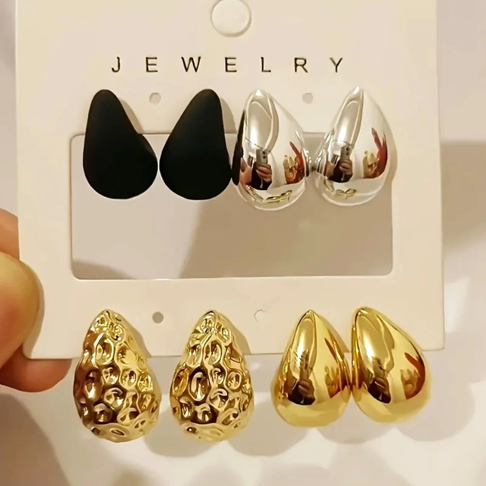 Vintage Acrylic Water Drop Stud Earrings for Elegant Style - Smarsty
