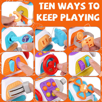 Montessori Sensory Toys Baby Busy Cube Activity Travel Toy Educational Learning Fidget Toys for Fine Motor Skills Children Gift - Smarsty
