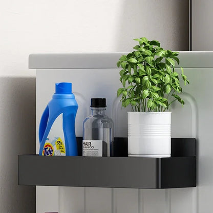 Strong Magnetic Shelves 2 Layers Black White Storage Rack Kitchen Plastic Spice Seasoning Organizer for Refrigerator Microwaves by Smarsty