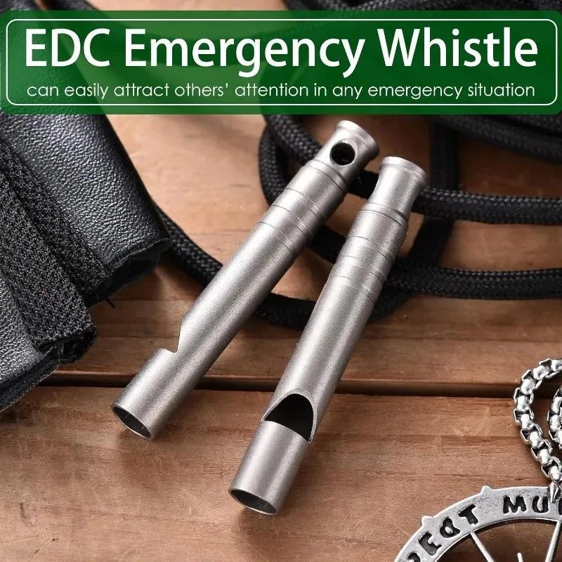 Titanium Whistle Emergency Whistle With Lanyard Safety Survival Whistle Ultralight Camping Whistle Hiking Outdoors Emergency