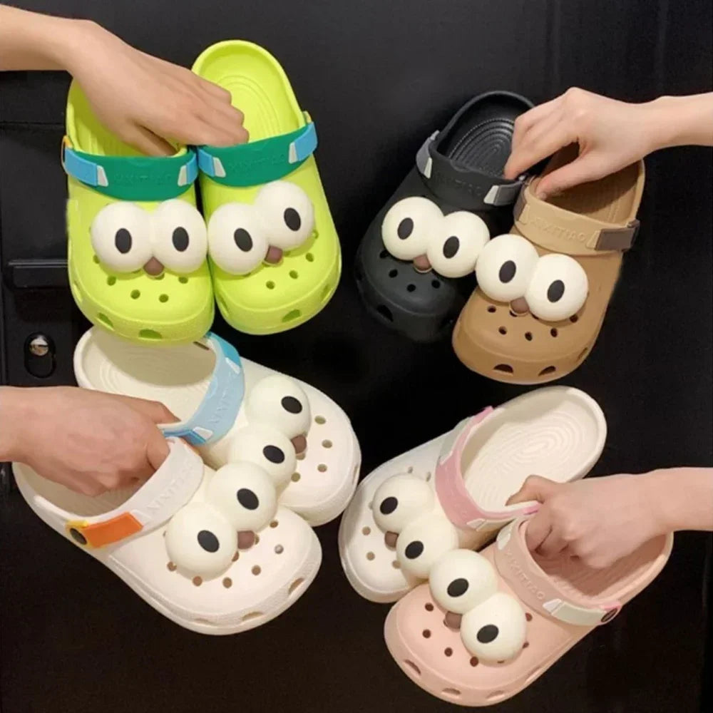 2PCS Shoe Charms DIY 3D Cute Funny Big Eyes Shoe Decorations Accessories Charms for Clogs Bogg Bag Slides Sandals