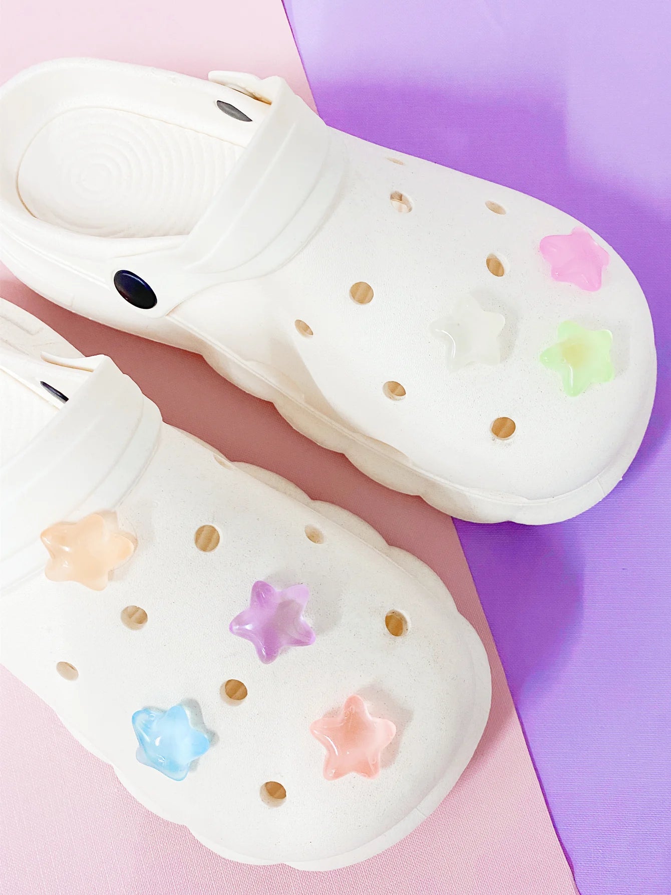 7 pcs set for Clogs Glow-in-the-dark star detachable accessory shoe charms decoration