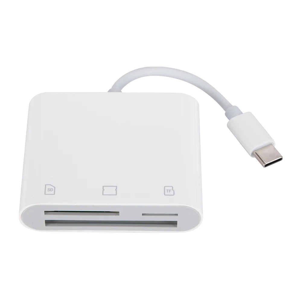 3 in 1 Type-C To SD/TF/CF Memory Card Adapter SD Card Reader Memory Card Reader for iPad iPhone 15 MacBook and More USB-C Device