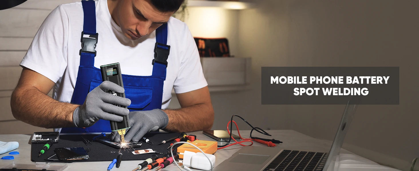 Seesii 80 Gears Mini Portable Spot Welder Spot Welder with Digital Display Upgraded Handheld Welding Nickel Sheets 0.1-0.2mm