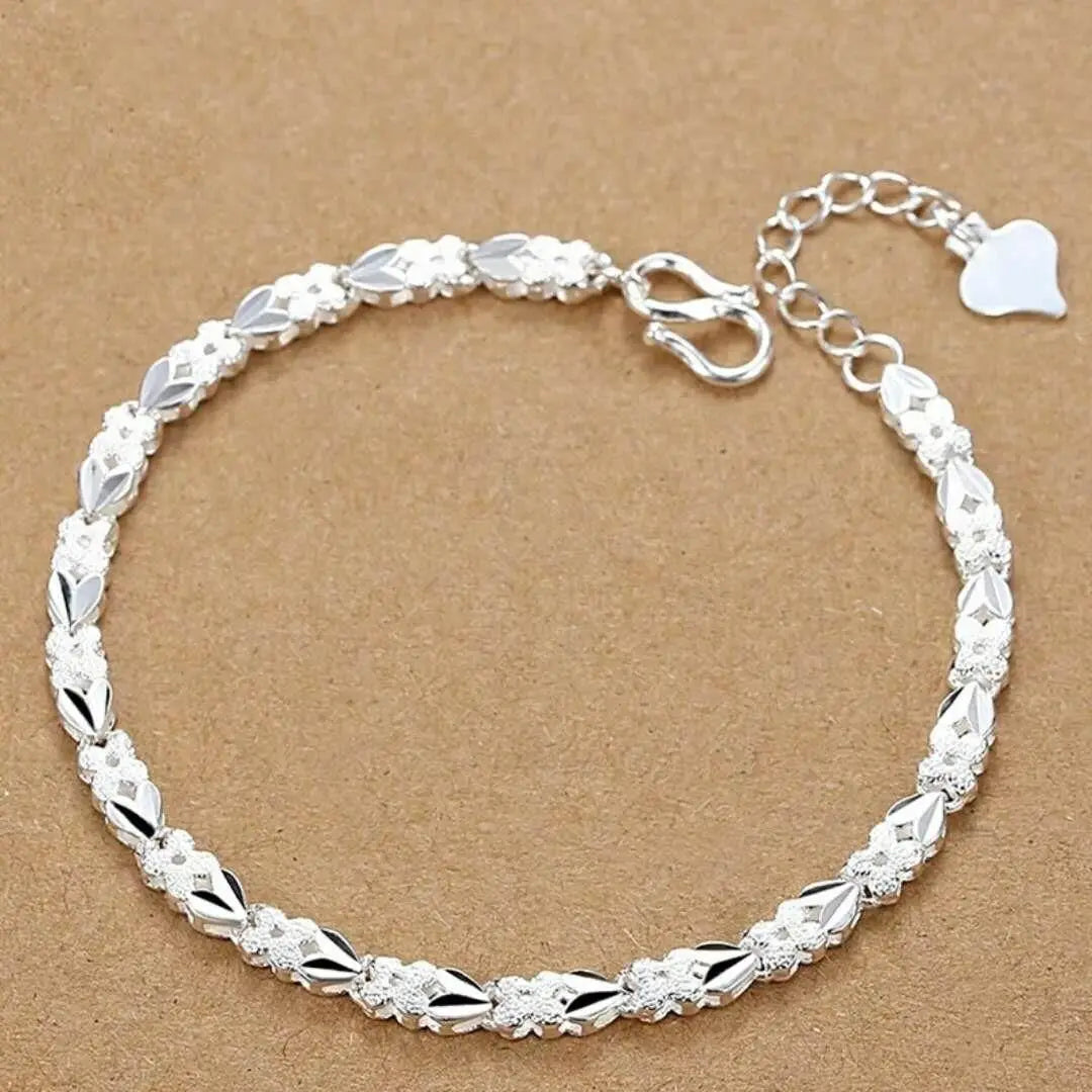 Sterling Silver Square Chain Bracelet Unisex Gift - Smarsty