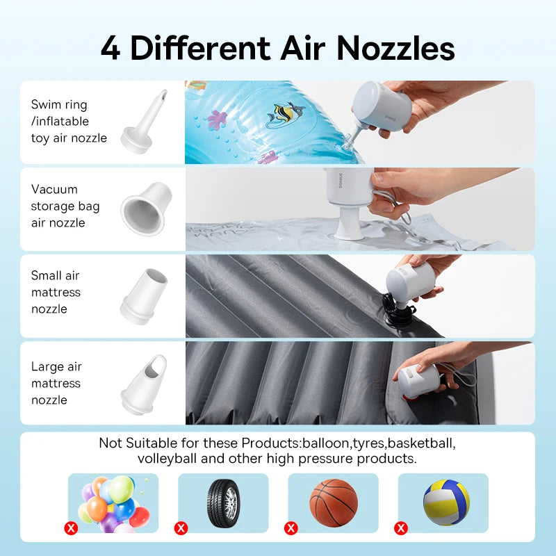Wireless Air Pump 2In1 Inflate Deflate For Camping Mini - Smarsty