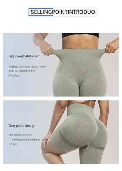 Seamless Sports Women Shorts Muliticolor Yoga Shorts Stretchy High Waist Running Cycling Leggings Hip Liftting Solid Gym Shorts - Smarsty