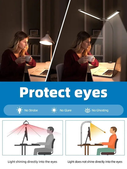 Dimmable LED Clip Desk Lamp for Reading - Smarsty