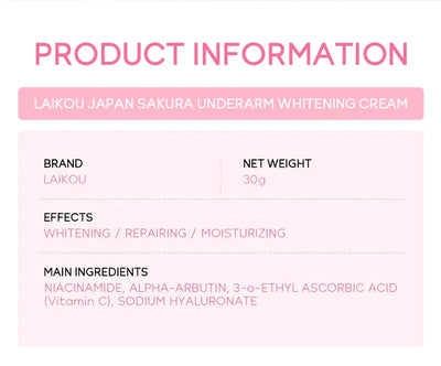 Laikou Sakura Underarm Cream for Skin Brightening - Smarsty